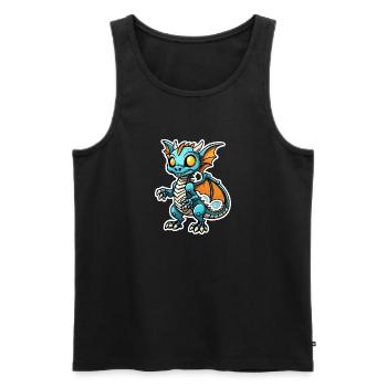 Cute Dragon Skeleton Illustration - Men's Premium Organic Tank Top - black - Front - AI Model Male 178 light (178cm)