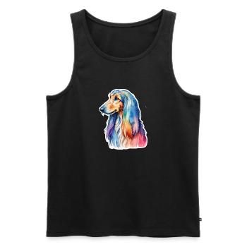 Afghan Greyhound Watercolor - Men's Premium Organic Tank Top - black - Front - Michal (187cm)