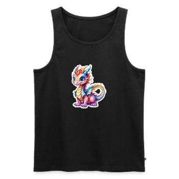 Dragon Watercolors - Men's Premium Organic Tank Top - black - Front - Michal (187cm)
