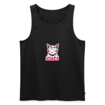 " Cat – Mystical Cat Design " - Men's Premium Organic Tank Top - black - Front - AI Model Male 178 light (178cm)