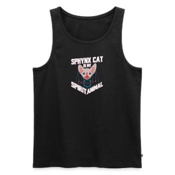 Sphynx Katze Kahl Haarlos Haustier Mieze Geschenk - Männer Premium Bio Tank Top - Schwarz - Vorne - Michal (187cm)