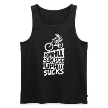 MTB Fahrrad Fans Rad Biker BMX Fahradfahrer Berg L - Männer Premium Bio Tank Top - Schwarz - Vorne - Michal (187cm)
