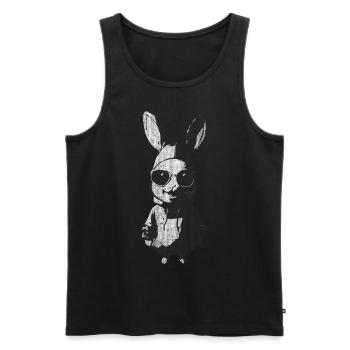 Witziger Hase Lustig - Männer Premium Bio Tank Top - Schwarz - Vorne - Michal (187cm)
