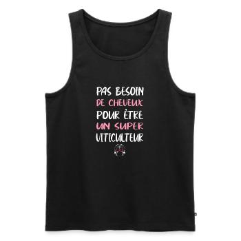 Pasbesoinde cheveux pour être un super viticulteur - Débardeur bio Premium Homme - noir - Devant - Michal (187cm)