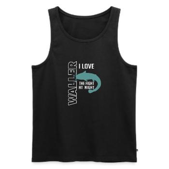 Waller fischen Nachtangeln Angler und Anglerin - Männer Premium Bio Tank Top - Schwarz - Vorne - AI Model Male 178 light (178cm)