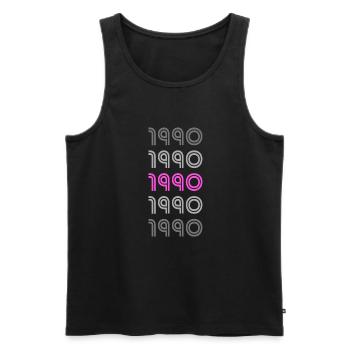 Pink 1990 - Männer Premium Bio Tank Top - Schwarz - Vorne - Michal (187cm)