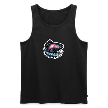 Poisson galactique - Débardeur bio Premium Homme - noir - Devant - AI Model Male 178 light (178cm)