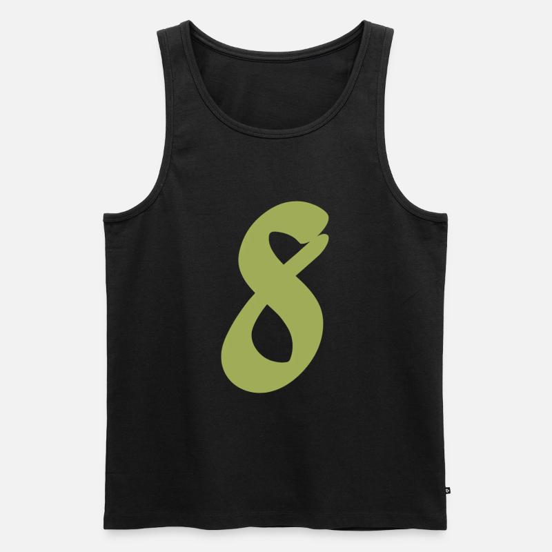 8 - Männer Premium Bio Tank Top - Schwarz