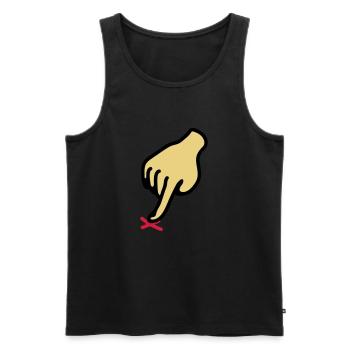 zeigen Kreuz - hier 3 - Männer Premium Bio Tank Top - Schwarz - Vorne - AI Model Male 178 light (178cm)
