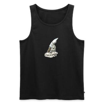 shirt motiv hare knife skull bad rabbit solo - Men's Premium Organic Tank Top - black - Front - AI Model Male 178 light (178cm)