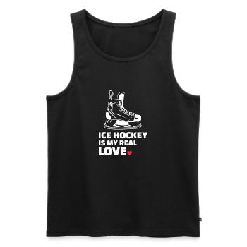 Ich Liebe Eishockey - Männer Premium Bio Tank Top - Schwarz - Vorne - Michal (187cm)
