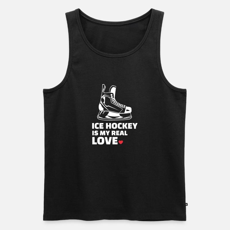 Ich Liebe Eishockey - Männer Premium Bio Tank Top - Schwarz