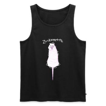 Lustige Ratte - Zuckerwatte - Männer Premium Bio Tank Top - Schwarz - Vorne - AI Model Male 178 light (178cm)