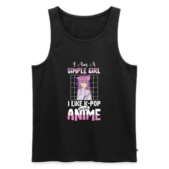 I Am A Simple Girl I Like K-Pop And Anime - Männer Premium Bio Tank Top - Schwarz - Vorne - AI Model Male 178 light (178cm)