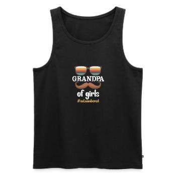 Grand-père de filles en infériorité numérique Grand-père de filles - Débardeur bio Premium Homme - noir - Devant - Michal (187cm)