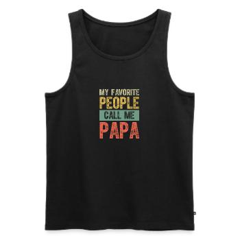 Mes personnes préférées m’appellent Papa Vintage Funny - Débardeur bio Premium Homme - noir - Devant - Michal (187cm)