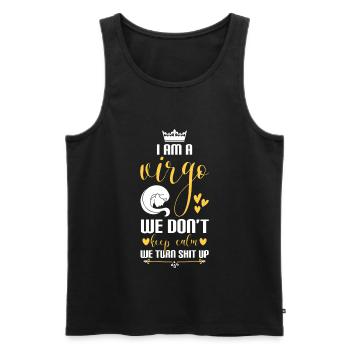Virgo Zodiac Characteristics August - Men's Premium Organic Tank Top - black - Front - AI Model Male 178 light (178cm)