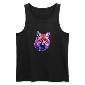 Bunter Fuchskopf - Männer Premium Bio Tank Top - Schwarz - Vorne - AI Model Male 178 light (178cm)