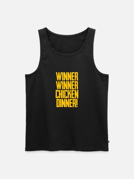 Gewinner Winner Chicken Dinner - Männer Premium Bio Tank Top - Schwarz