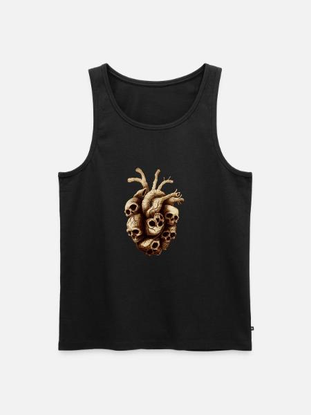 Heart of Skulls - Débardeur bio Premium Homme - noir
