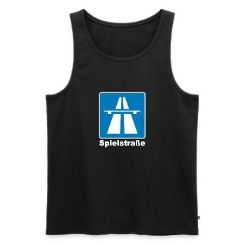 Spielstraße - Männer Premium Bio Tank Top - Schwarz - Vorne - AI Model Male 178 light (178cm)