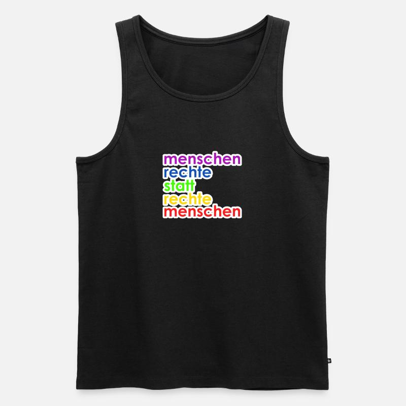 menschen rechte statt rechte mensche - Männer Premium Bio Tank Top - Schwarz