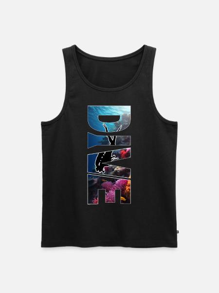Dive - Great Scuba Diving Design - Men's Premium Organic Tank Top - black
