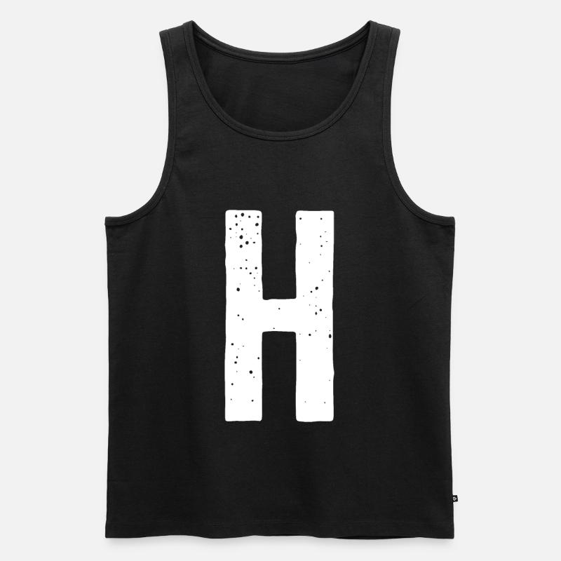 H-Buchstabe - Männer Premium Bio Tank Top - Schwarz