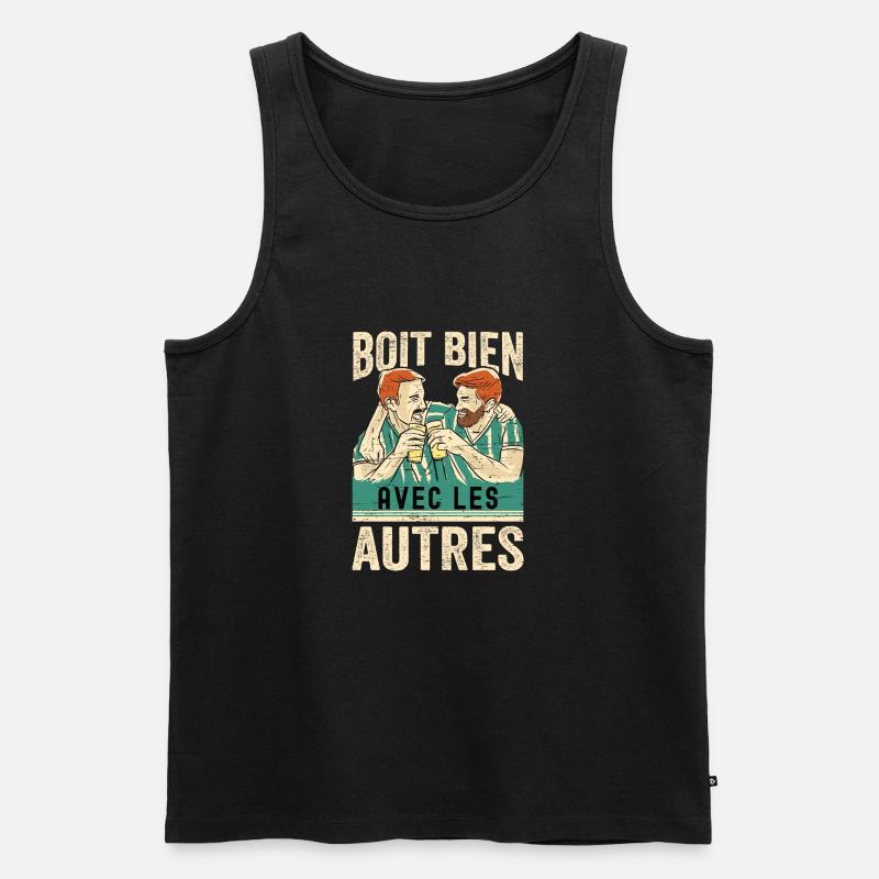 Se boit bien - Männer Premium Bio Tank Top - Schwarz