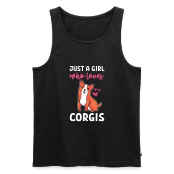 Corgi - Débardeur bio Premium Homme - noir - Devant - AI Model Male 178 light (178cm)