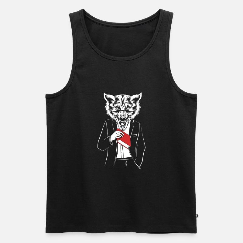Werwolf - Männer Premium Bio Tank Top - Schwarz