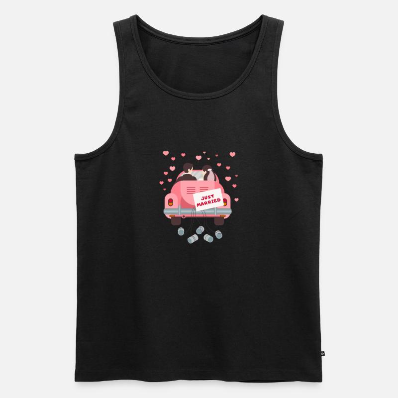 Just Married - Männer Premium Bio Tank Top - Schwarz