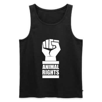 ANIMAL RIGHTS - Men's Premium Organic Tank Top - black - Front - AI Model Male 178 light (178cm)