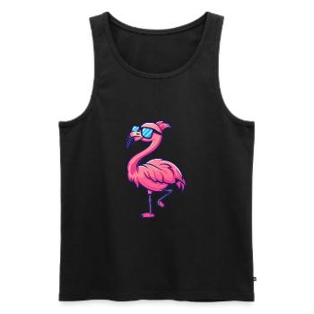 Flamingo Cool Comic - Men's Premium Organic Tank Top - black - Front - Michal (187cm)