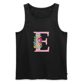 flower 12 red with e - Men's Premium Organic Tank Top - black - Front - Michal (187cm)