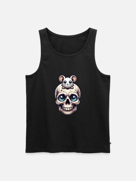 Kraniet med sød lille mus i panden - Herre Premium økologisk tanktop - 