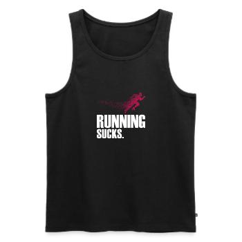 Courir Sucks - Débardeur bio Premium Homme - noir - Devant - Michal (187cm)