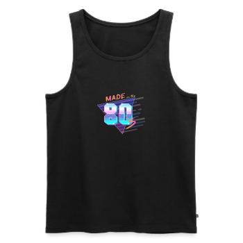 Made In The 80s - Geburtstag 80er Retro - Männer Premium Bio Tank Top - Schwarz - Vorne - AI Model Male 178 light (178cm)