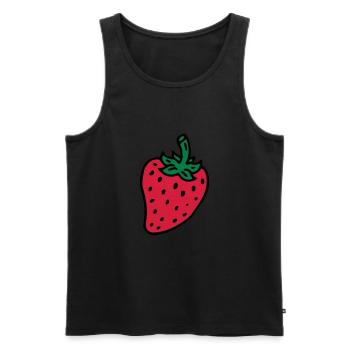 Erdbeere Strawberry Beere - Männer Premium Bio Tank Top - Schwarz - Vorne - AI Model Male 178 light (178cm)