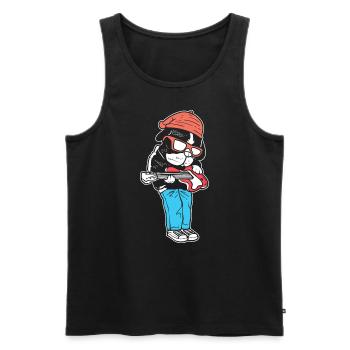 A Rock Star Bandmitglied - Männer Premium Bio Tank Top - Schwarz - Vorne - Michal (187cm)