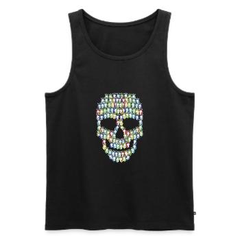 Licornes Crâne | Tête de l'arc-en-ciel créature mythique - Débardeur bio Premium Homme - noir - Devant - AI Model Male 178 light (178cm)