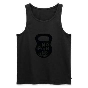 no pain no gain - Le classique du renforcement musculaire - Débardeur bio Premium Homme - noir - Devant - AI Model Male 178 light (178cm)