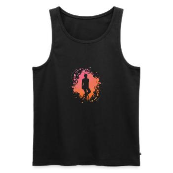 Einrad Radsport Vintage Silhouette Splash Klecks - Männer Premium Bio Tank Top - Schwarz - Vorne - AI Model Male 178 light (178cm)