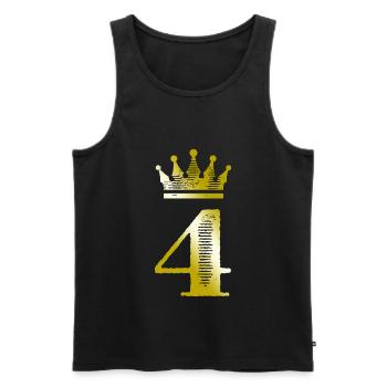 4 Chiffre Couronne Or - Débardeur bio Premium Homme - noir - Devant - Michal (187cm)