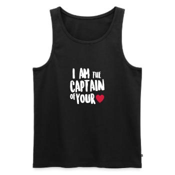 i am the captain of your heart - Débardeur bio Premium Homme - noir - Devant - Michal (187cm)