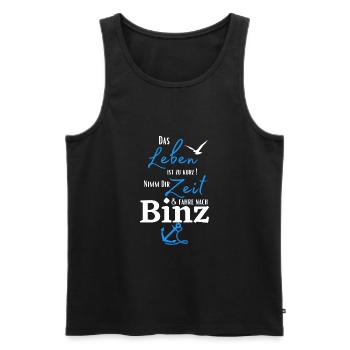 Binz - Das Leben ist zu kurz.../Ostseebad Binz - Männer Premium Bio Tank Top - Schwarz - Vorne - Michal (187cm)