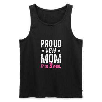 Stolze neue Mutter Es ist ein Mädchen Baby Geschlecht Enthüllung - Männer Premium Bio Tank Top - Schwarz - Vorne - AI Model Male 178 light (178cm)