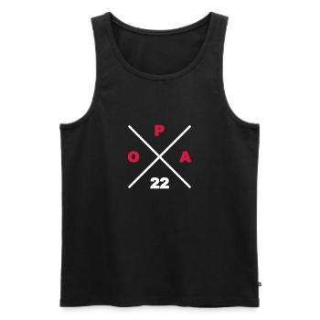 Opa 22 - Männer Premium Bio Tank Top - Schwarz - Vorne - AI Model Male 178 light (178cm)