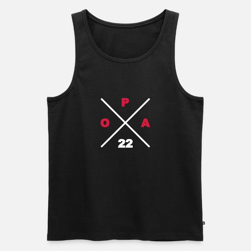 Opa 22 - Männer Premium Bio Tank Top - Schwarz