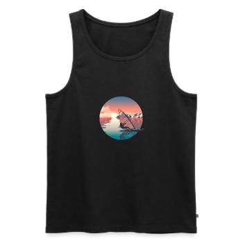 Windsurfen - Männer Premium Bio Tank Top - Schwarz - Vorne - AI Model Male 178 light (178cm)